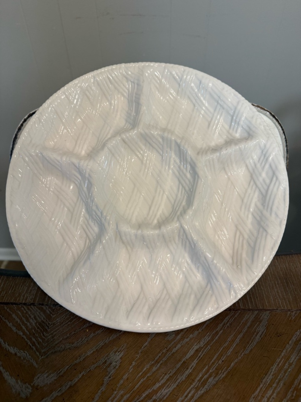 Loucarte White Textured 6 Part Sectioned Serving Platter